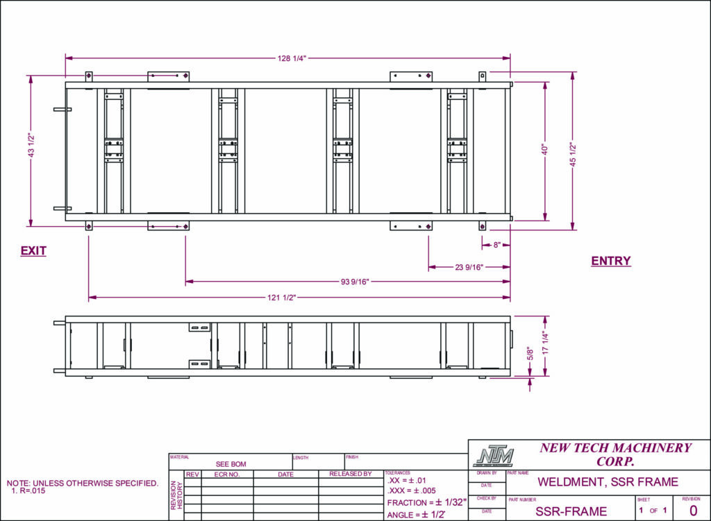 SSR Roof Panel Machine Footprint