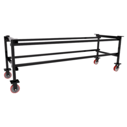 Black cart with a welded steel frame and casters