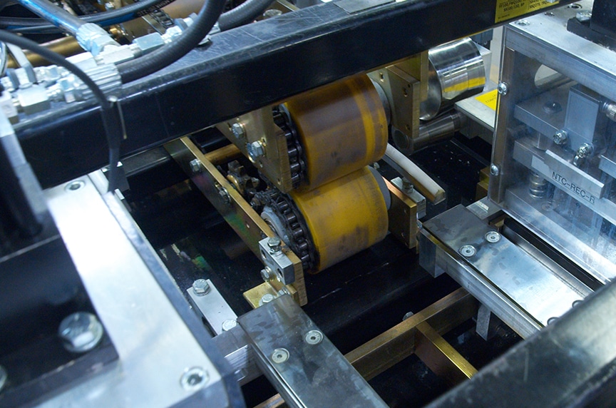 dirty yellow polyurethane drive rollers
