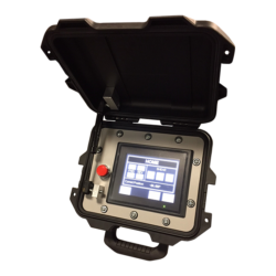 Computer controller touchscreen in protective case