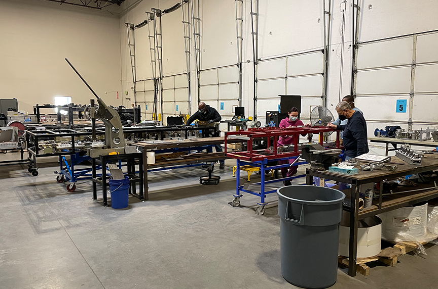 service team in shop