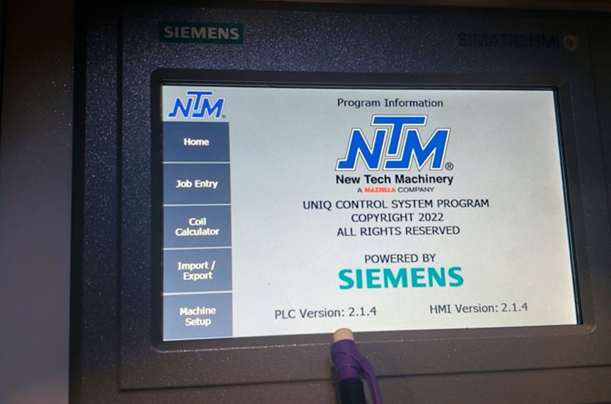 new version screen of UNIQ control system