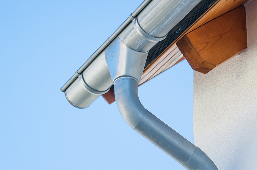 half round gutter on a residential building