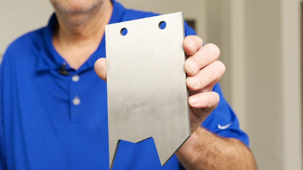 Steve holding up number one shear blade.