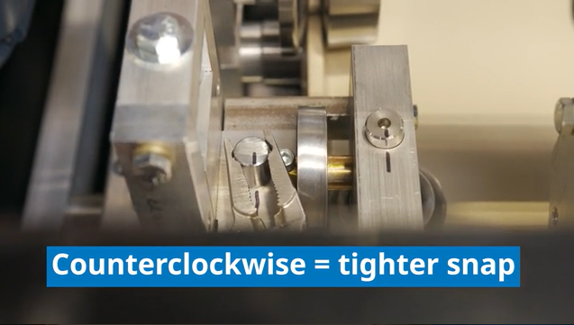 Counterclockwise for a tighter snap