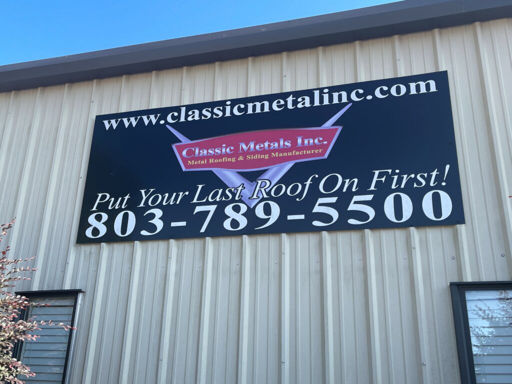 Classic Metals Inc signage on their building.