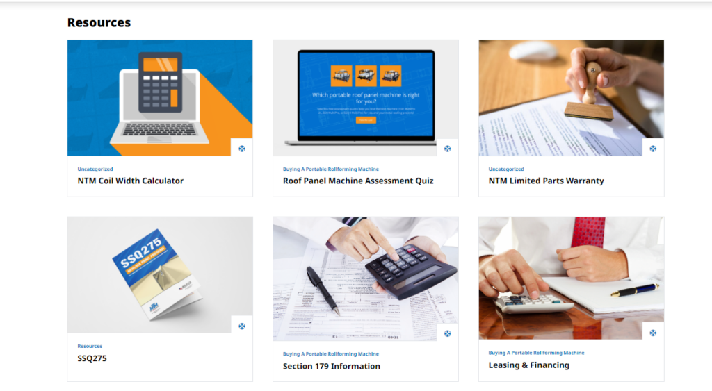 Resources page