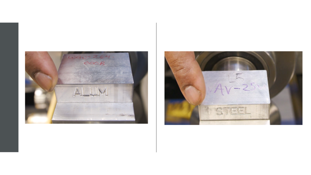 Comparison of aluminum and steel roller station.
