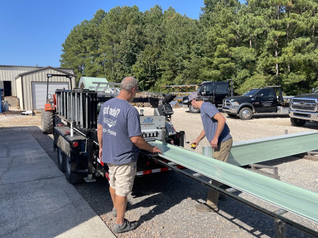 On-site rollforming with an SSQ II roof and wall panel machine.