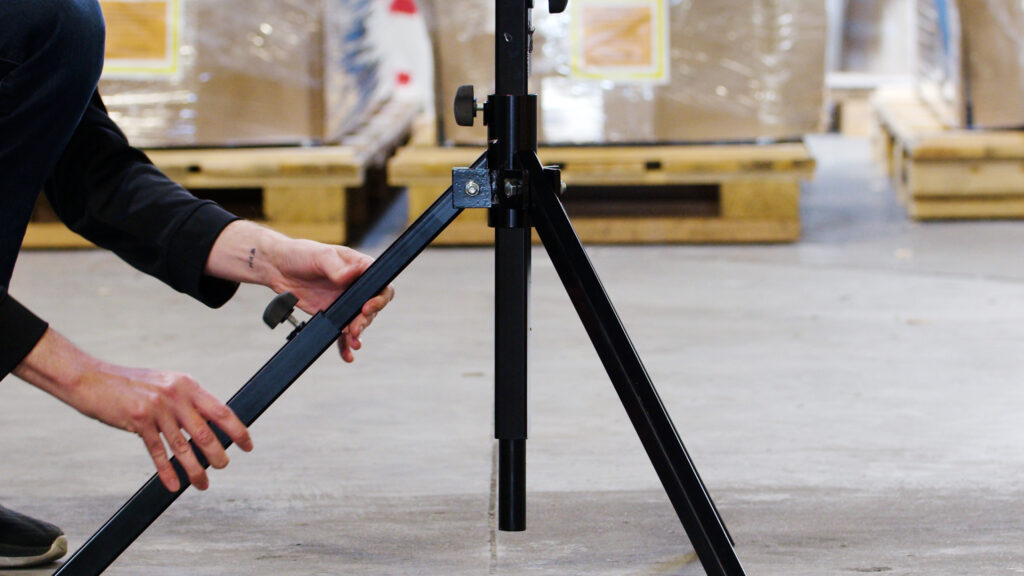 adjusting the height of the stand.