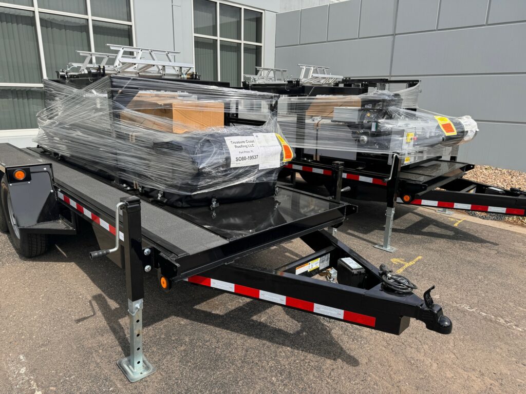 Machines wrapped and ready for delivery.