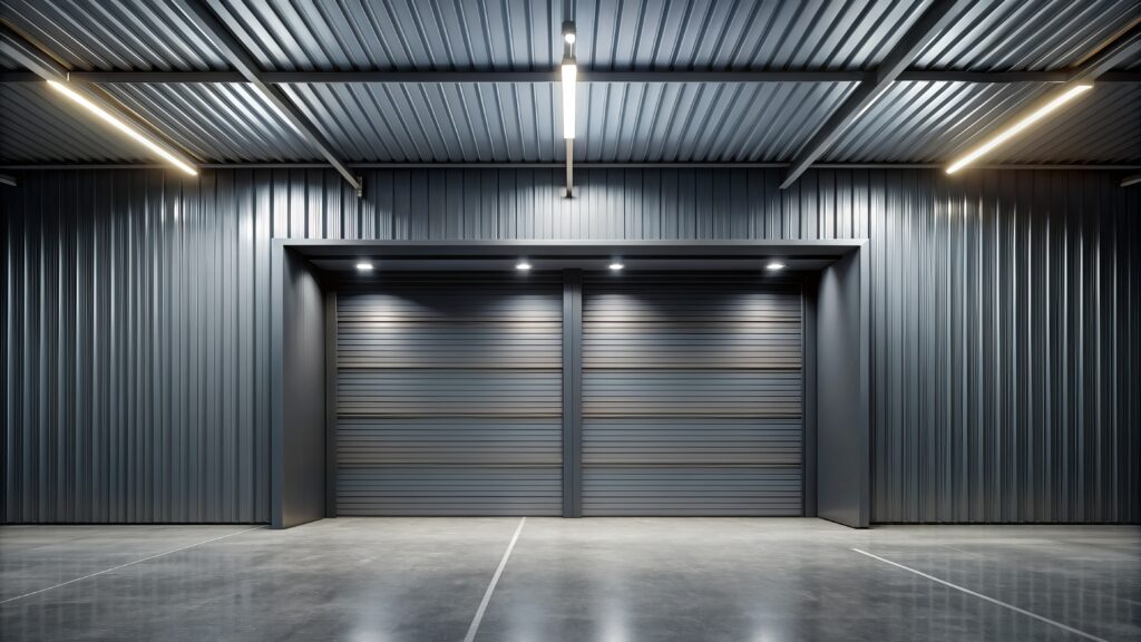 Industrial structure with interior metal siding and roof